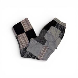 Rising International Patchwork Pants - Black and Gray
